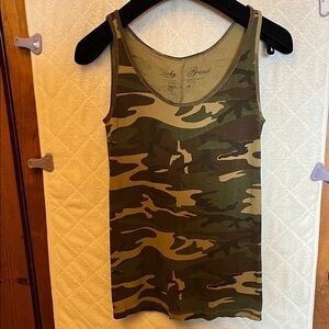 Lucky Brand Vintage Camouflage Ribbed Tank Top